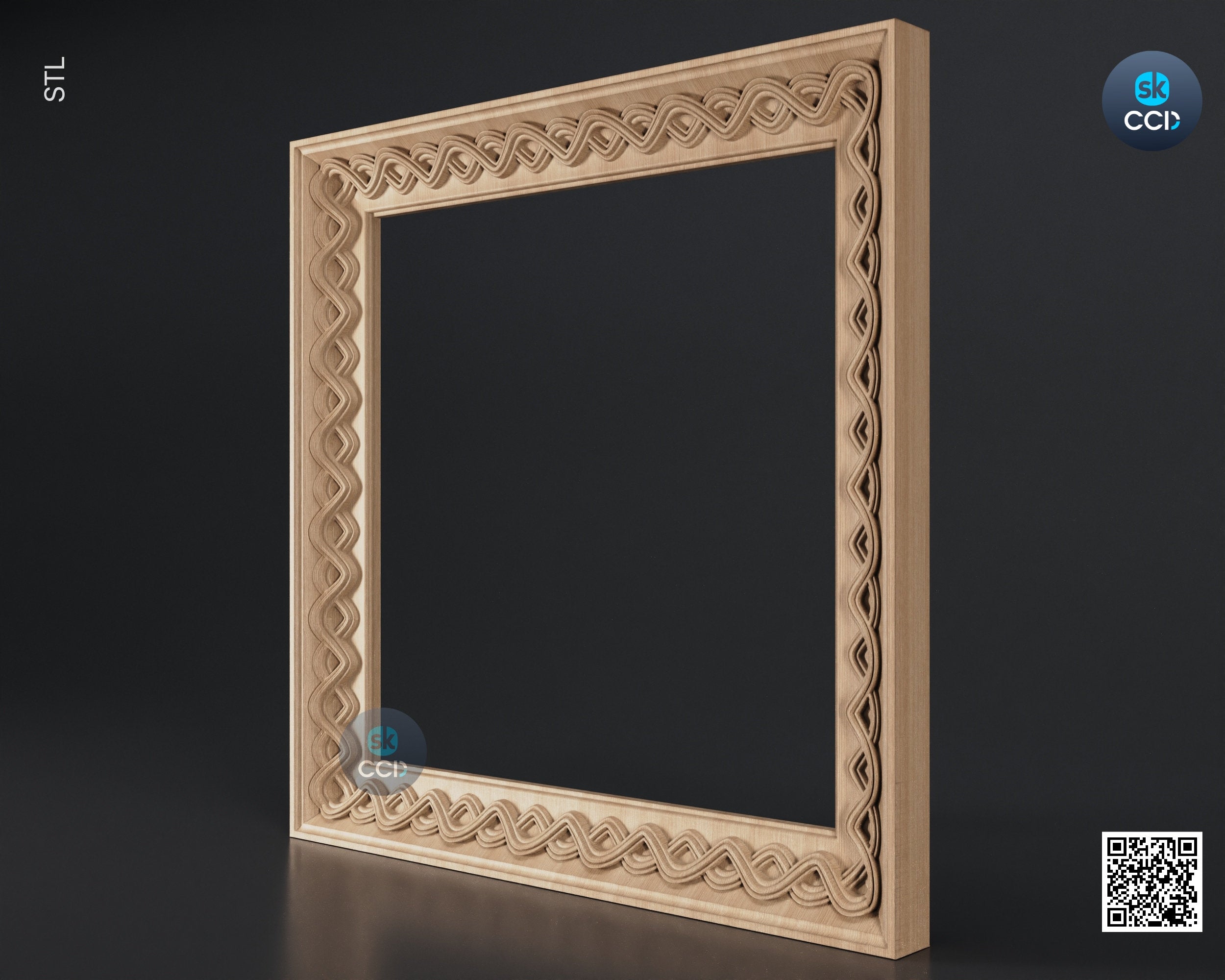 Carved Frame STL 3D Model, Carvign Frame, CNC Router Carving ArtCAM File, CNC files, Wood, Art, Wall Decor SKWF10194