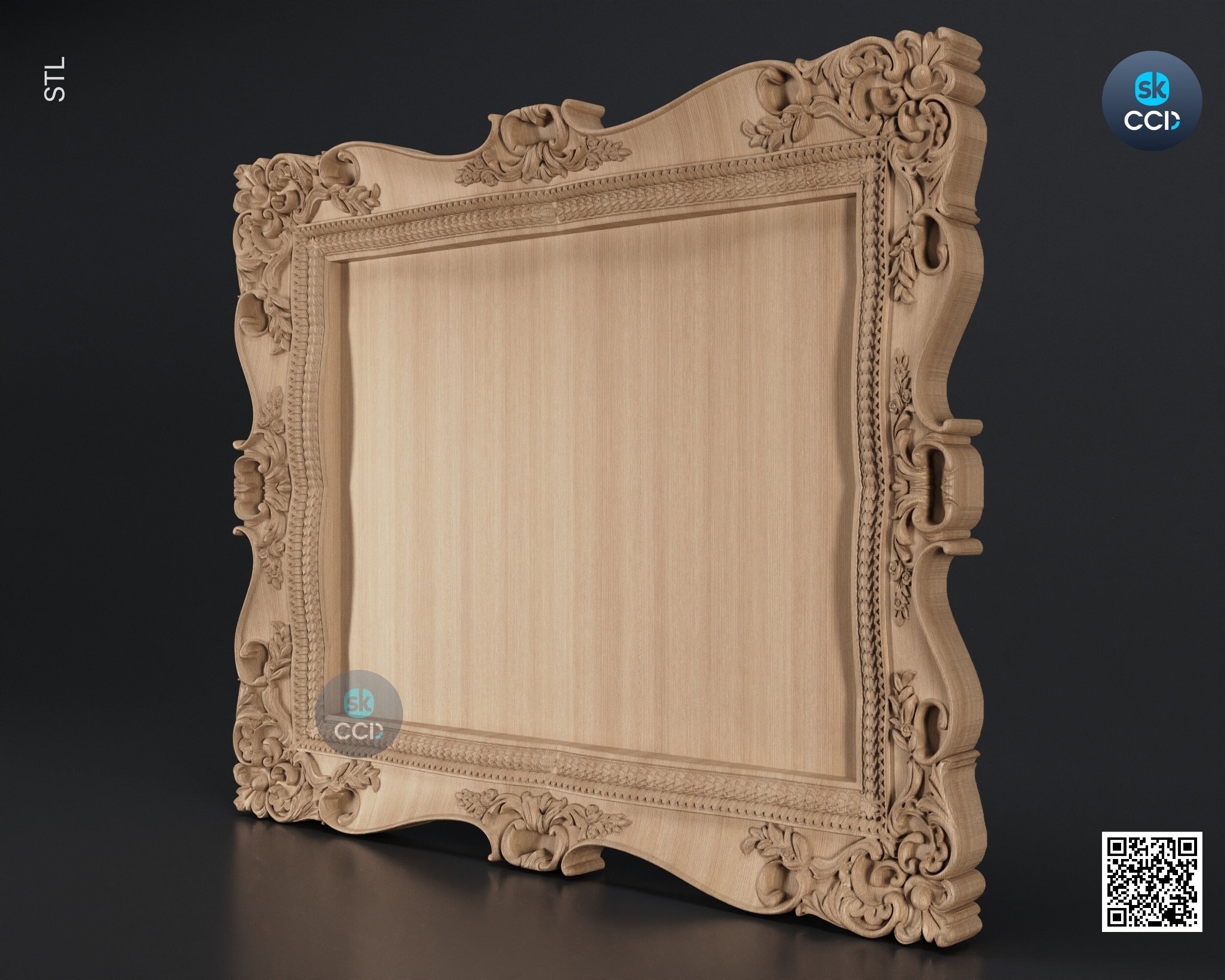 Carved Frame STL 3D Model, Carvign Frame, CNC Router Carving ArtCAM File, CNC files, Wood, Art, Wall Decor SKWF10180