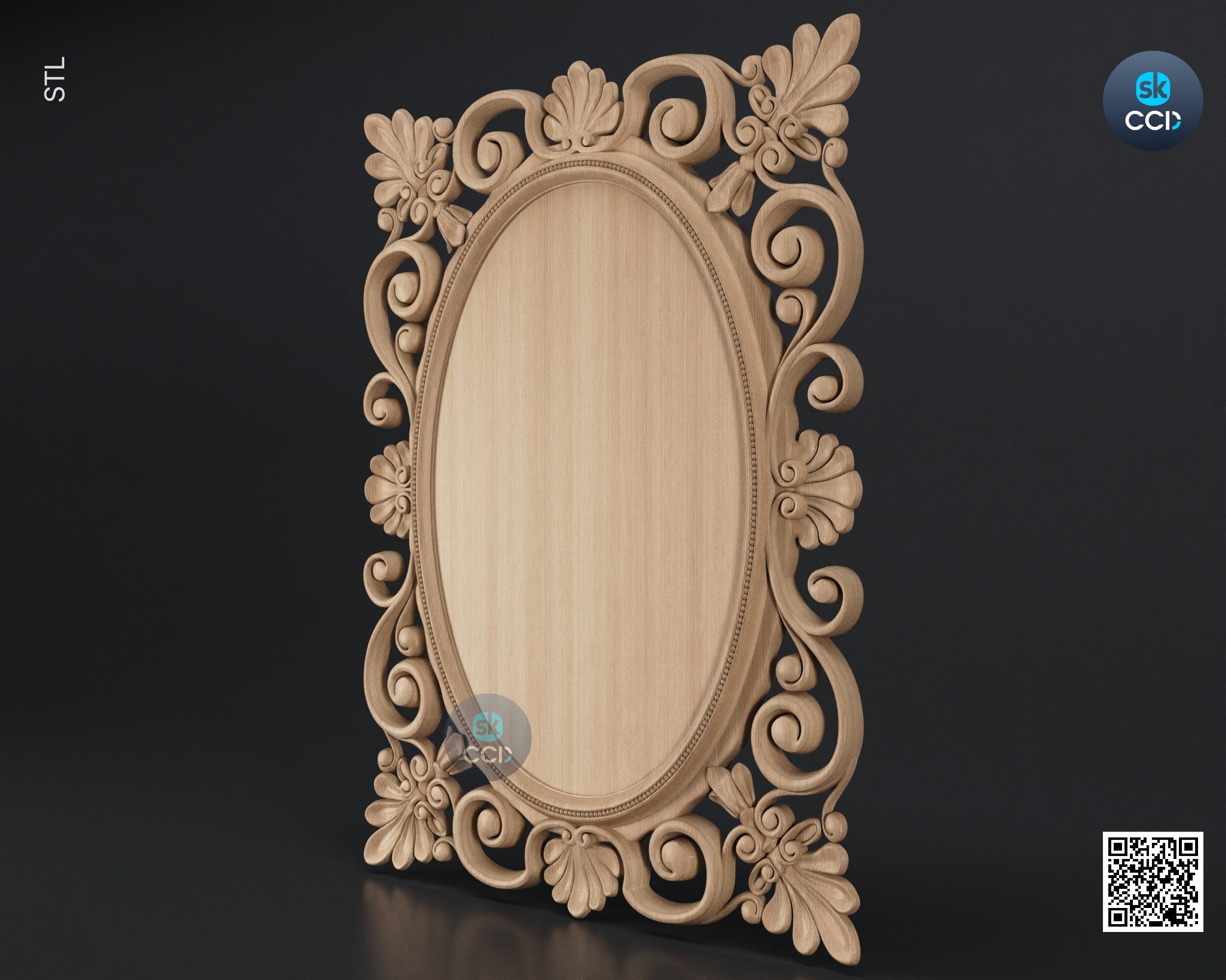 Carved Frame STL 3D Model, Carvign Frame, CNC Router Carving ArtCAM File, CNC files, Wood, Art, Wall Decor SKWF10227