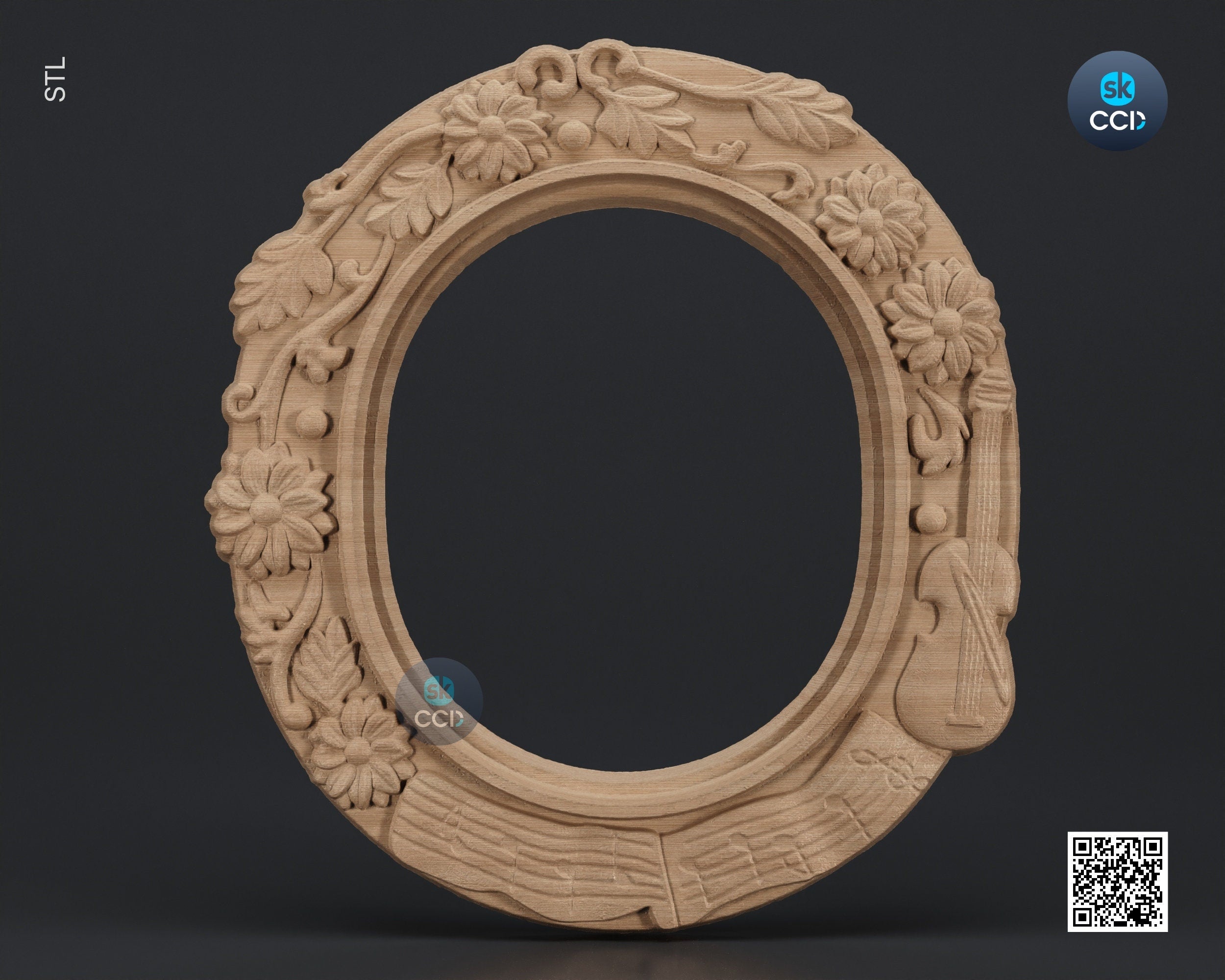 Carved Frame STL 3D Model, Carvign Frame, CNC Router Carving ArtCAM File, CNC files, Wood, Art, Wall Decor SKWF1029