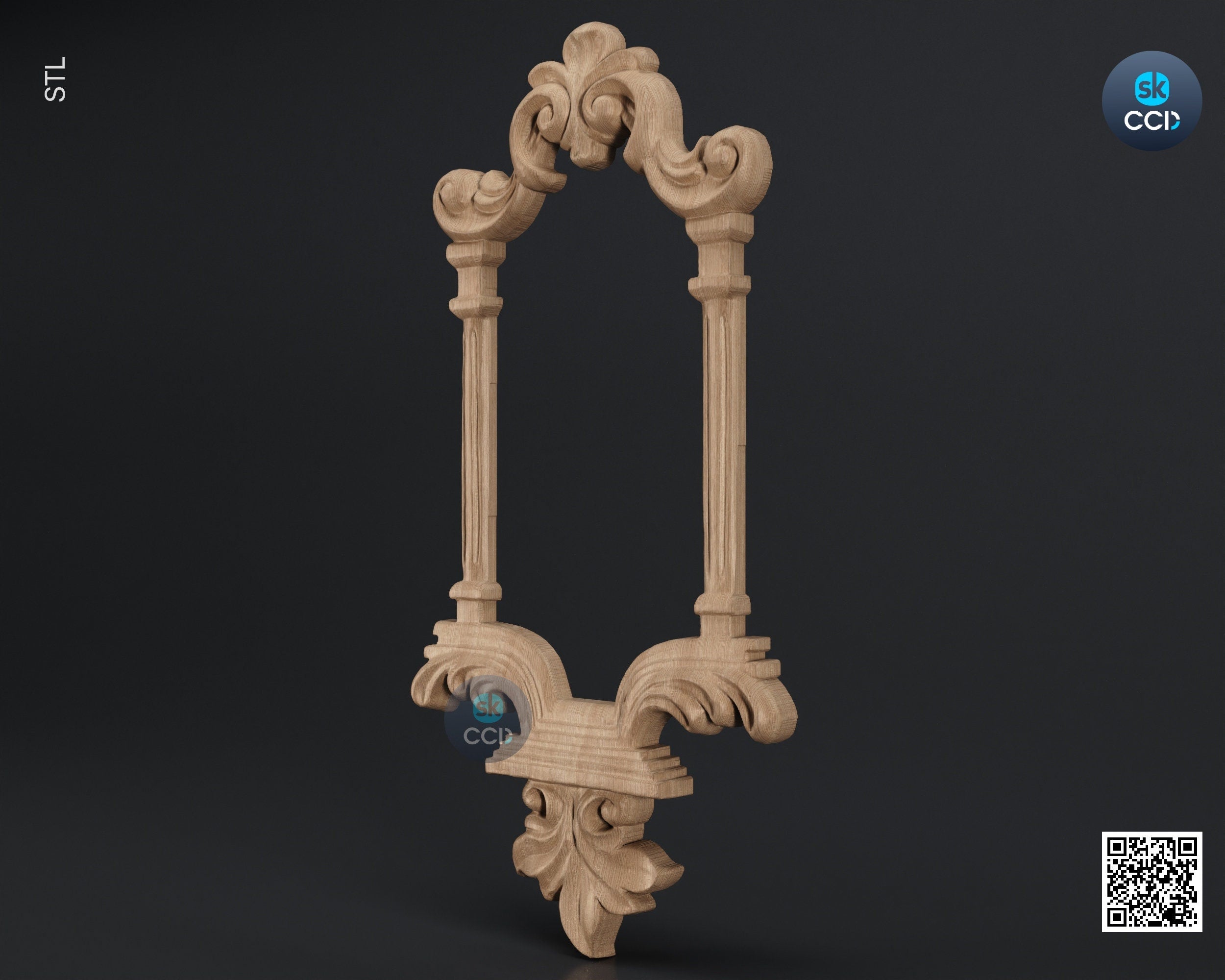 Carved Frame STL 3D Model, Carvign Frame, CNC Router Carving ArtCAM File, CNC files, Wood, Art, Wall Decor SKWF1080