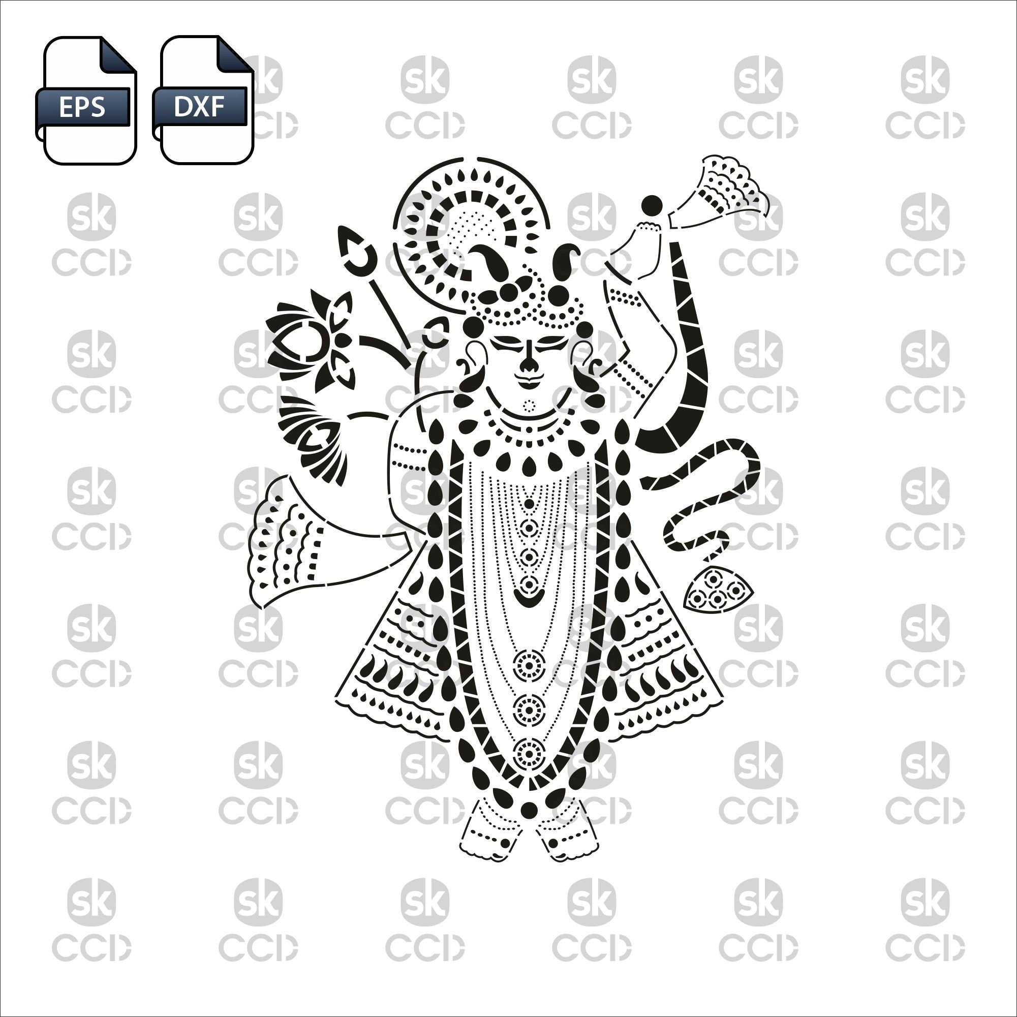 Shrinathji | Shrinathji Wall Art | Indian God |  | Laser Cutting Design | DXF Vector | Cnc Instant Download File | Cnc Digital Design