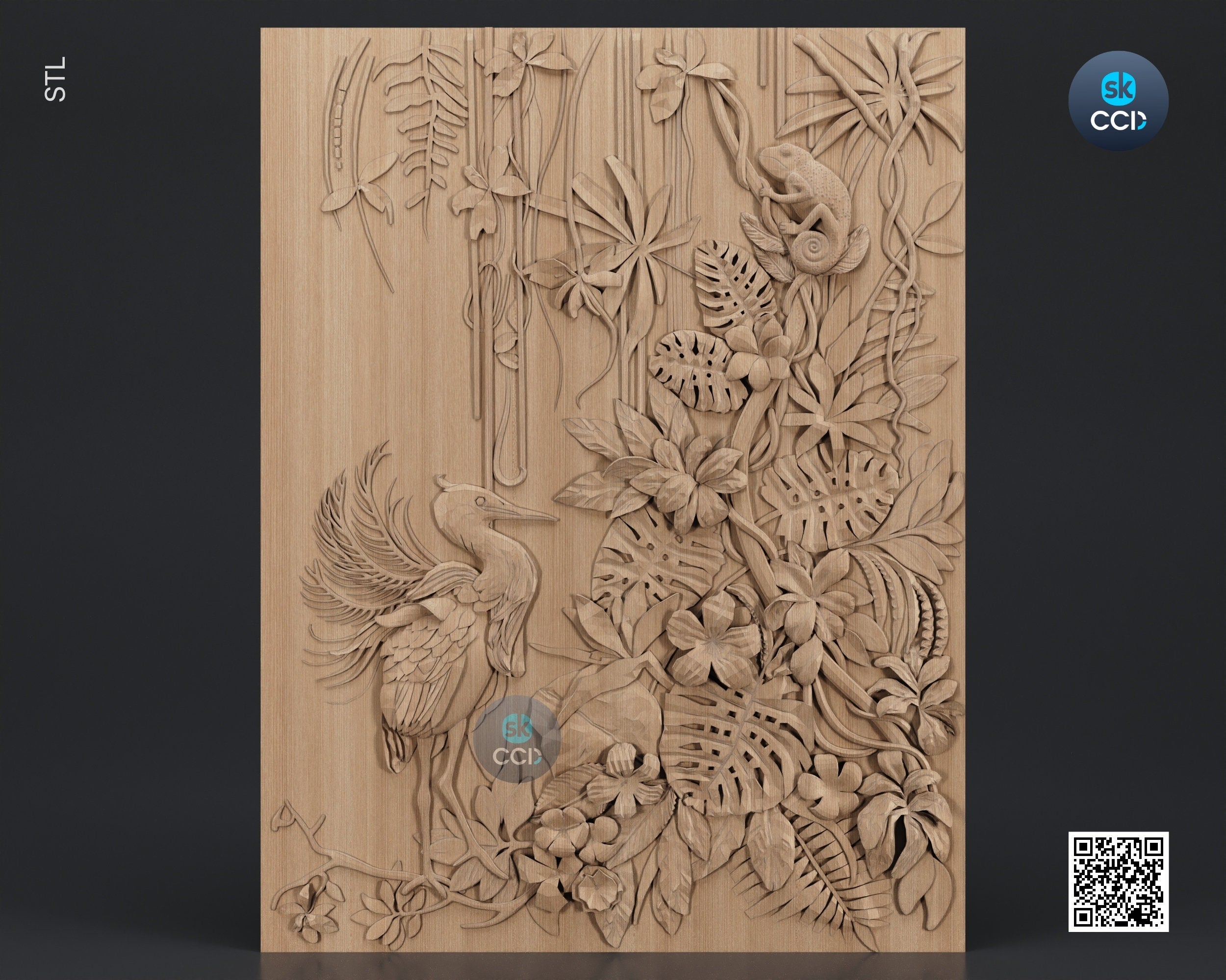 Wood Wall Art, Spring STL Model, CNC Router Carving ArtCAM File, Wall Sculpture, Wood Carving, 3D Model