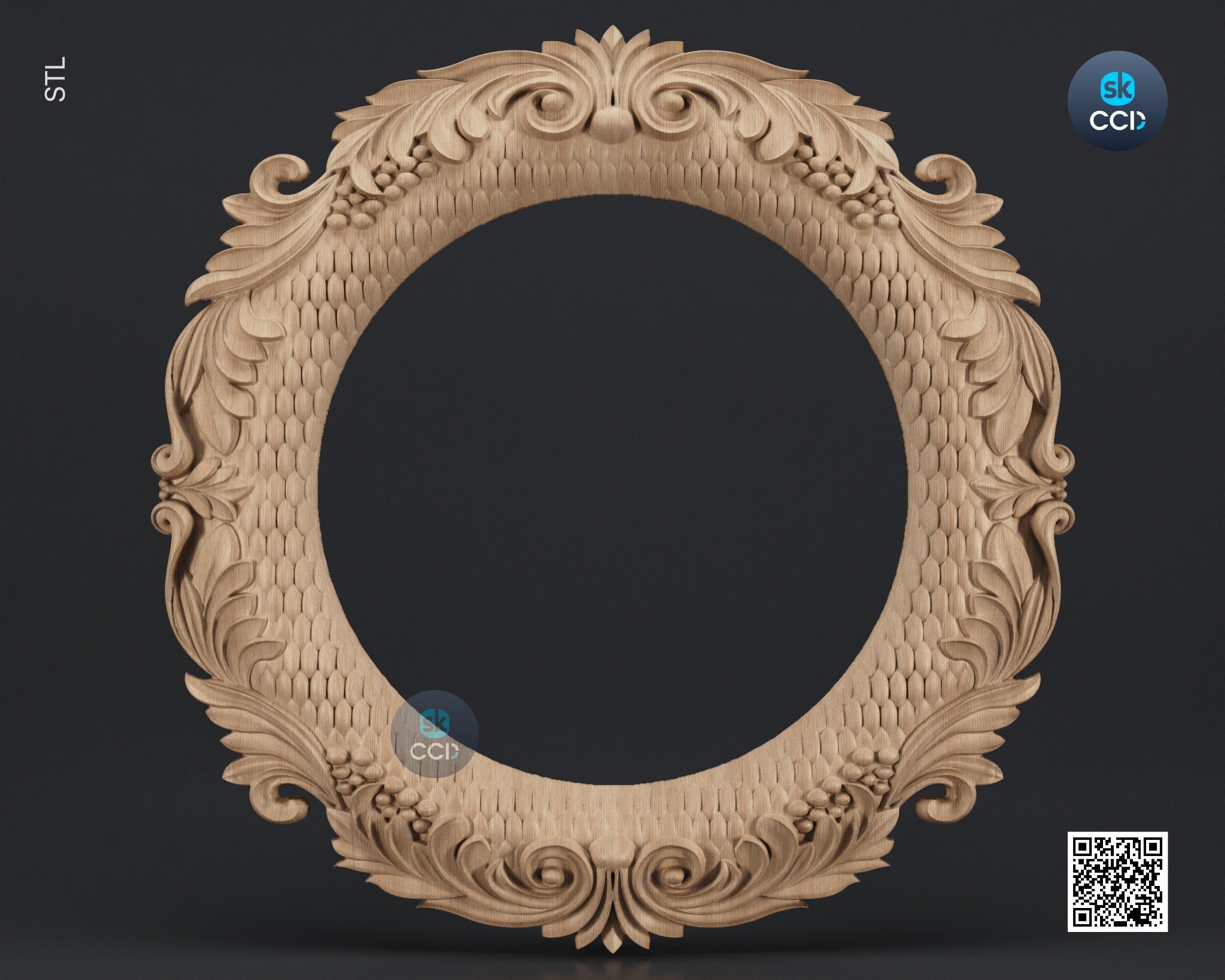 Carved Frame STL 3D Model, Carvign Frame, CNC Router Carving ArtCAM File, CNC files, Wood, Art, Wall Decor SKWF1018