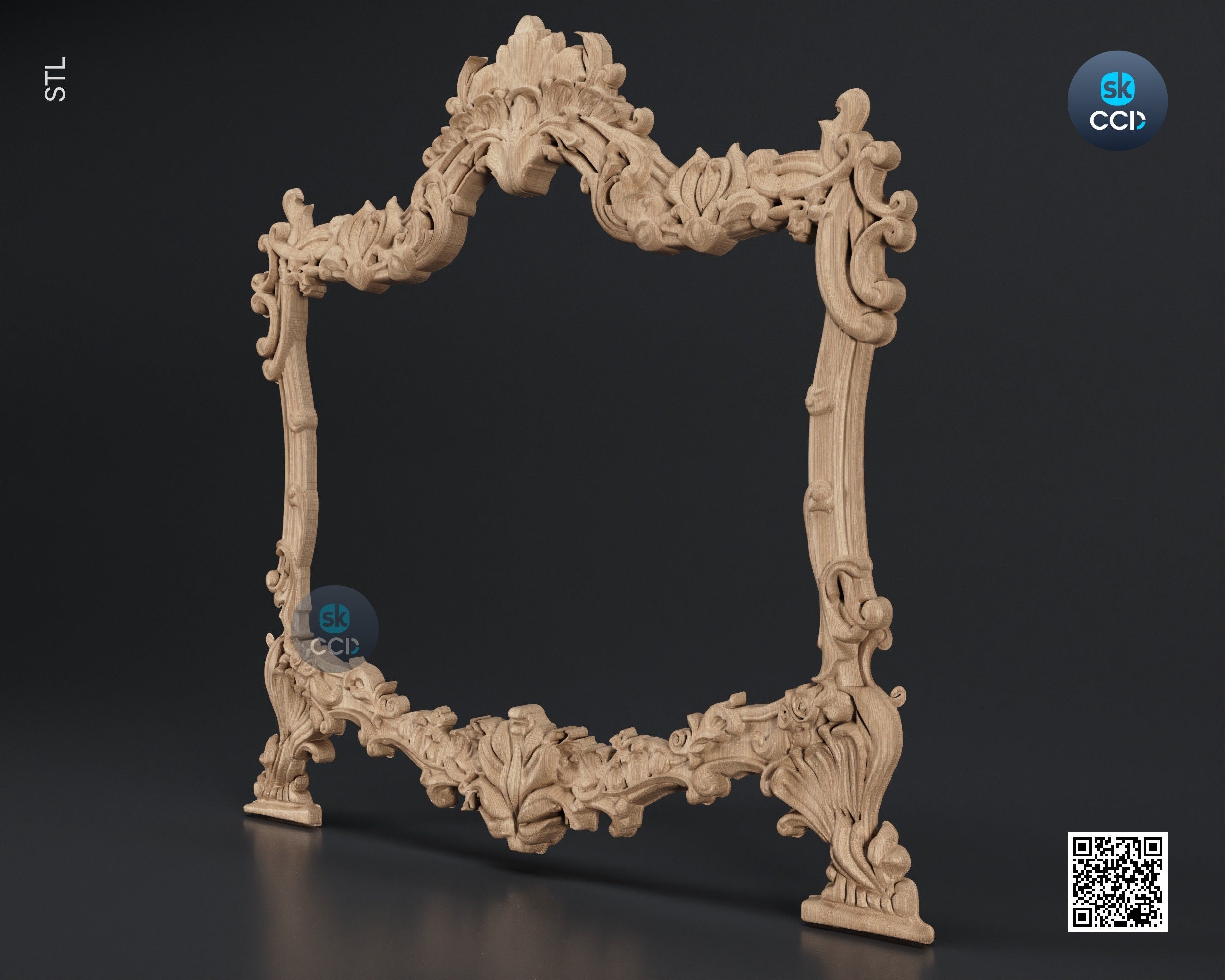 Carved Frame STL 3D Model, Carvign Frame, CNC Router Carving ArtCAM File, CNC files, Wood, Art, Wall Decor SKWF1024