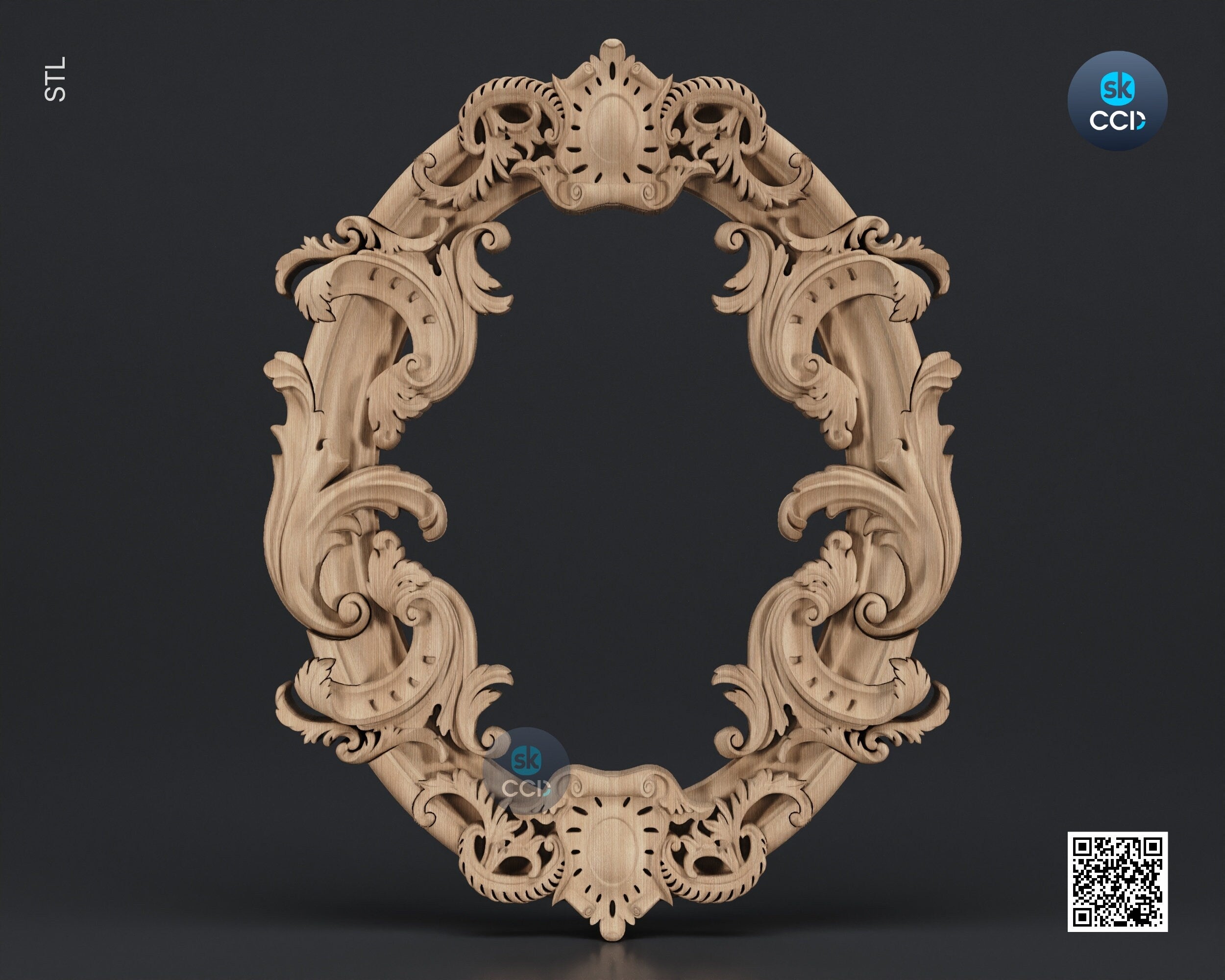 Carved Frame STL 3D Model, Carvign Frame, CNC Router Carving ArtCAM File, CNC files, Wood, Art, Wall Decor SKWF102