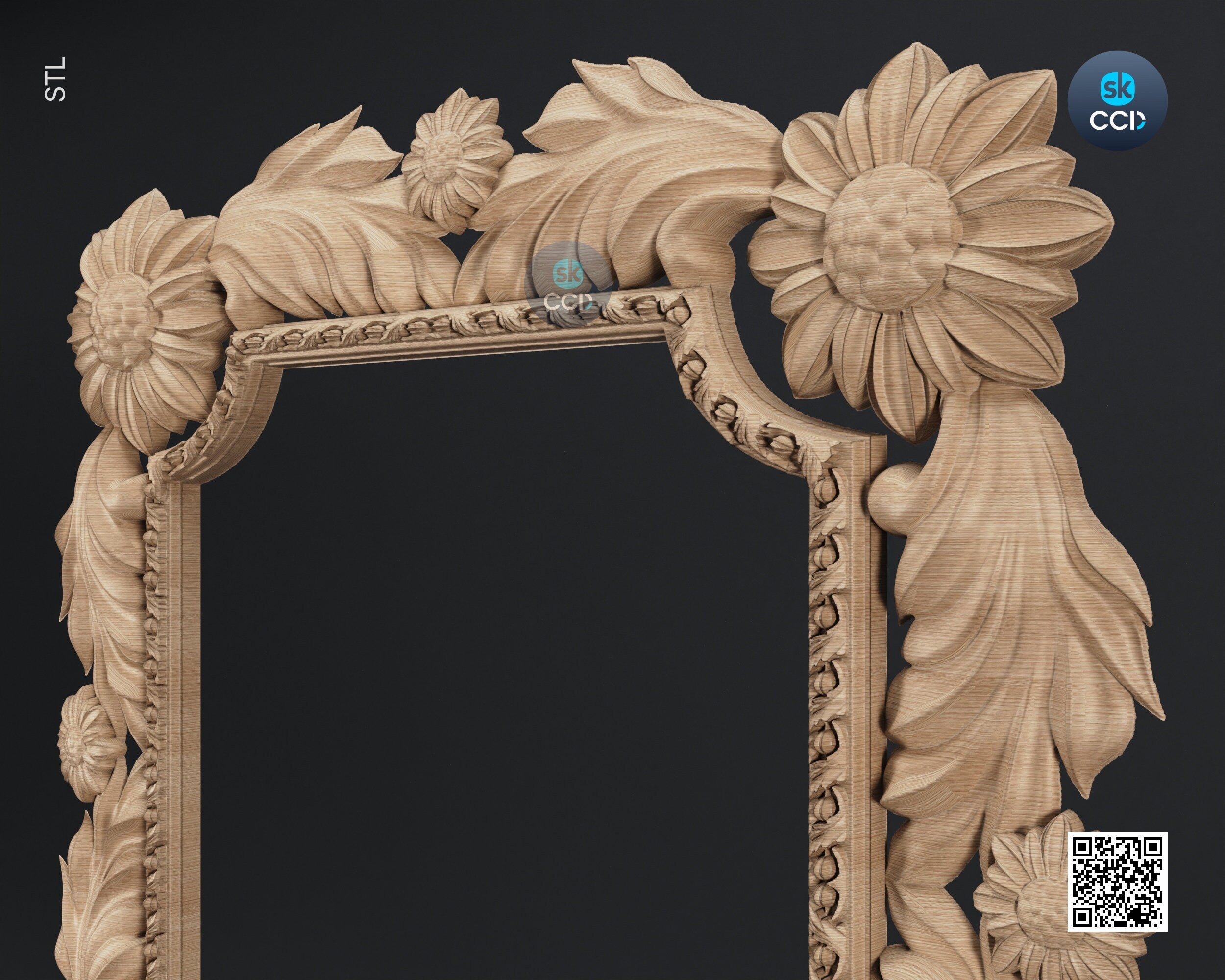 Carved Frame STL 3D Model, Carvign Frame, CNC Router Carving ArtCAM File, CNC files, Wood, Art, Wall Decor SKWF1013